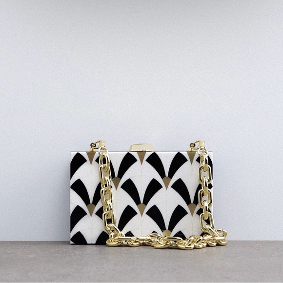 Zara Handbags - ZARA Geometric Print Box Clutch